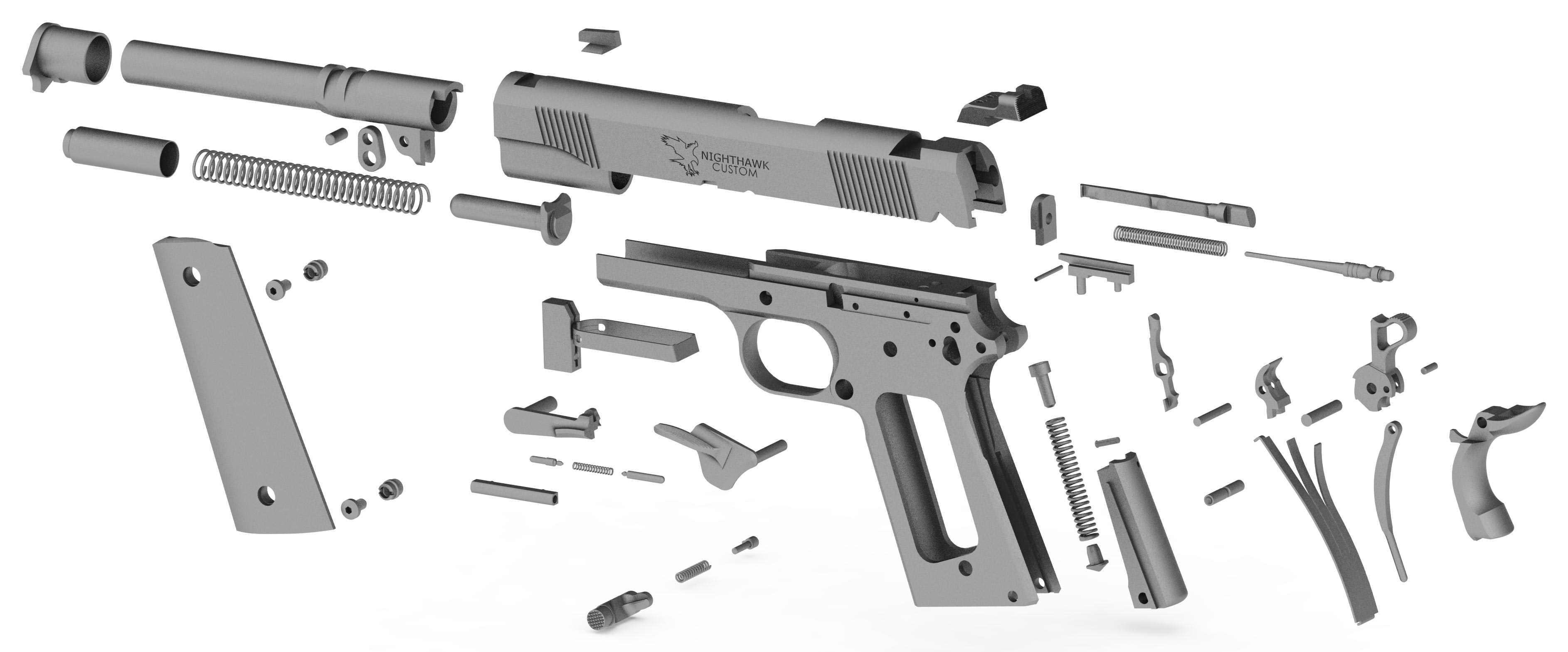 Nighthawk_Custom_1911_Exploded_View 自転車買取専門店サイパラ｜ロードバイク等スポーツ自転車の高額買取