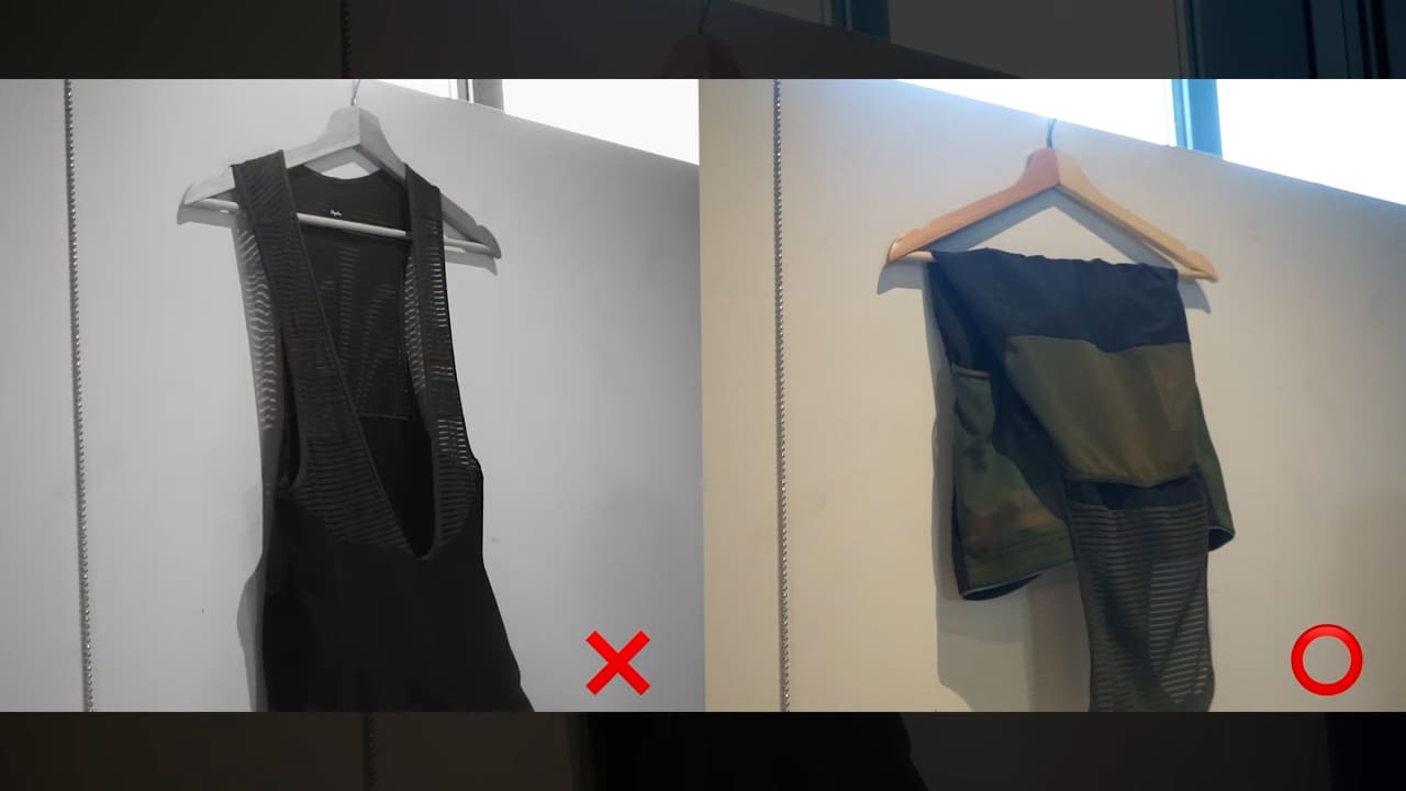 ビブショーツの干し方